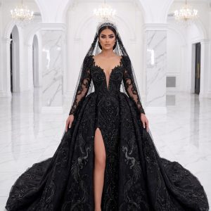 Crépuscule – schwarzes Hochzeitskleid von frecH
