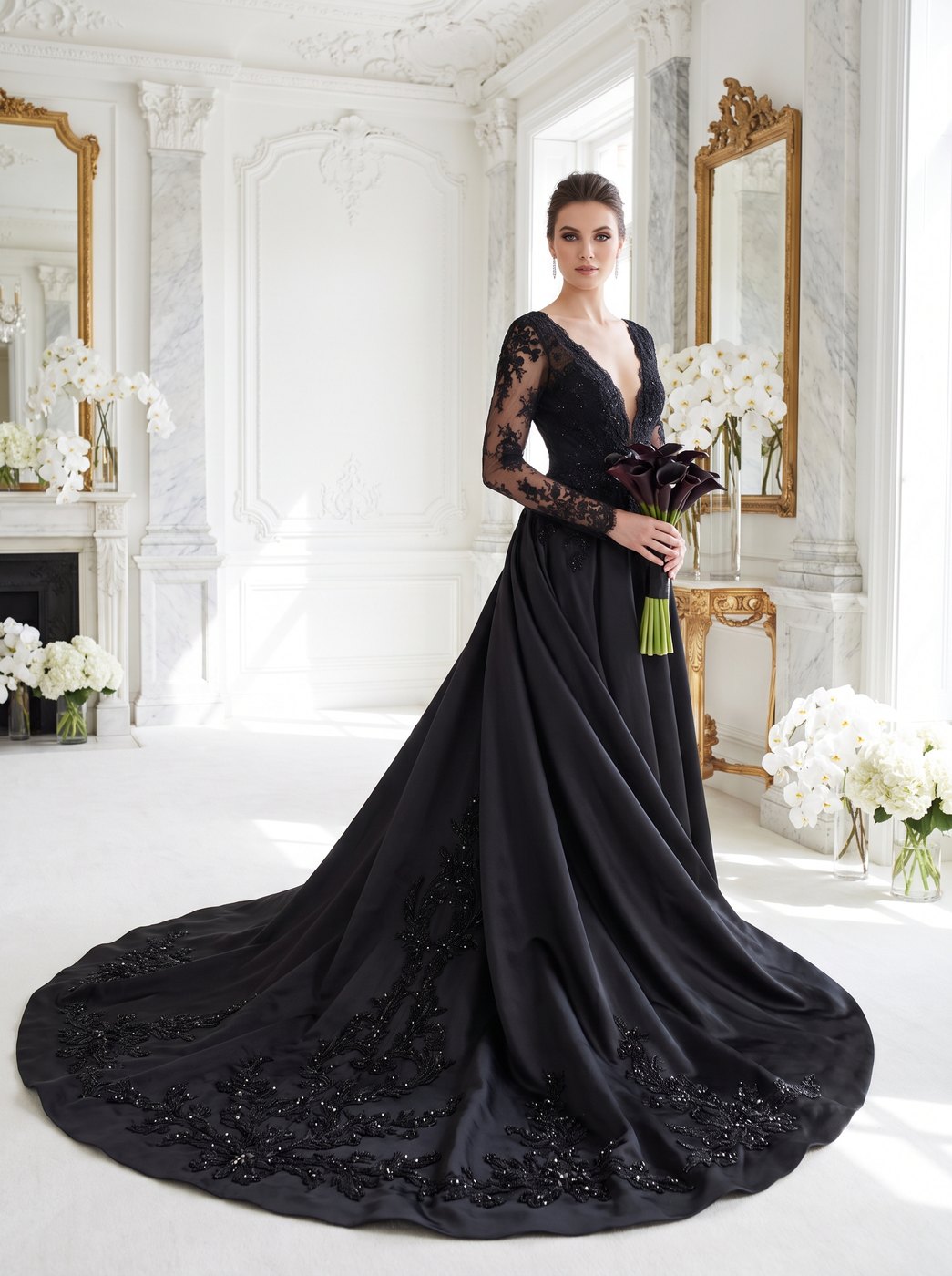 Indomptable – schwarzes Hochzeitskleid von frecH
