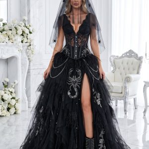 Séraphine – schwarzes Hochzeitskleid von frecH