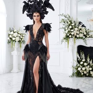 Souveraine – schwarzes Hochzeitskleid von frecH