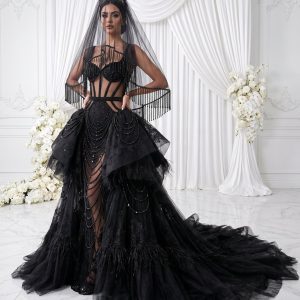 Passion – schwarzes Hochzeitskleid von frecH