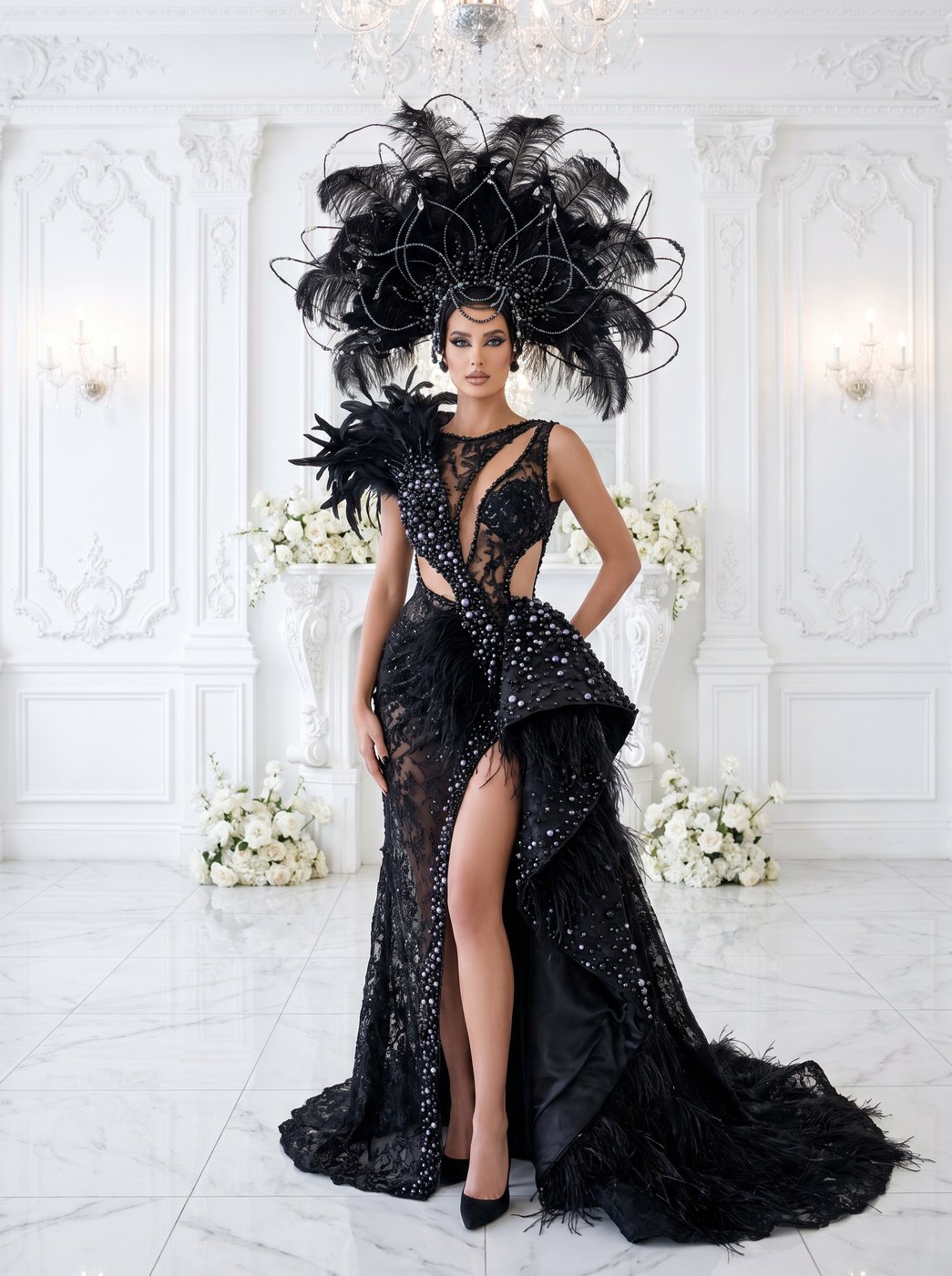 Spectre – schwarzes Hochzeitskleid von frecH
