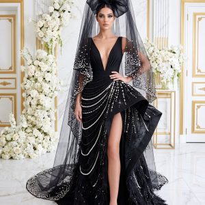 Veloutée – schwarzes Hochzeitskleid von frecH