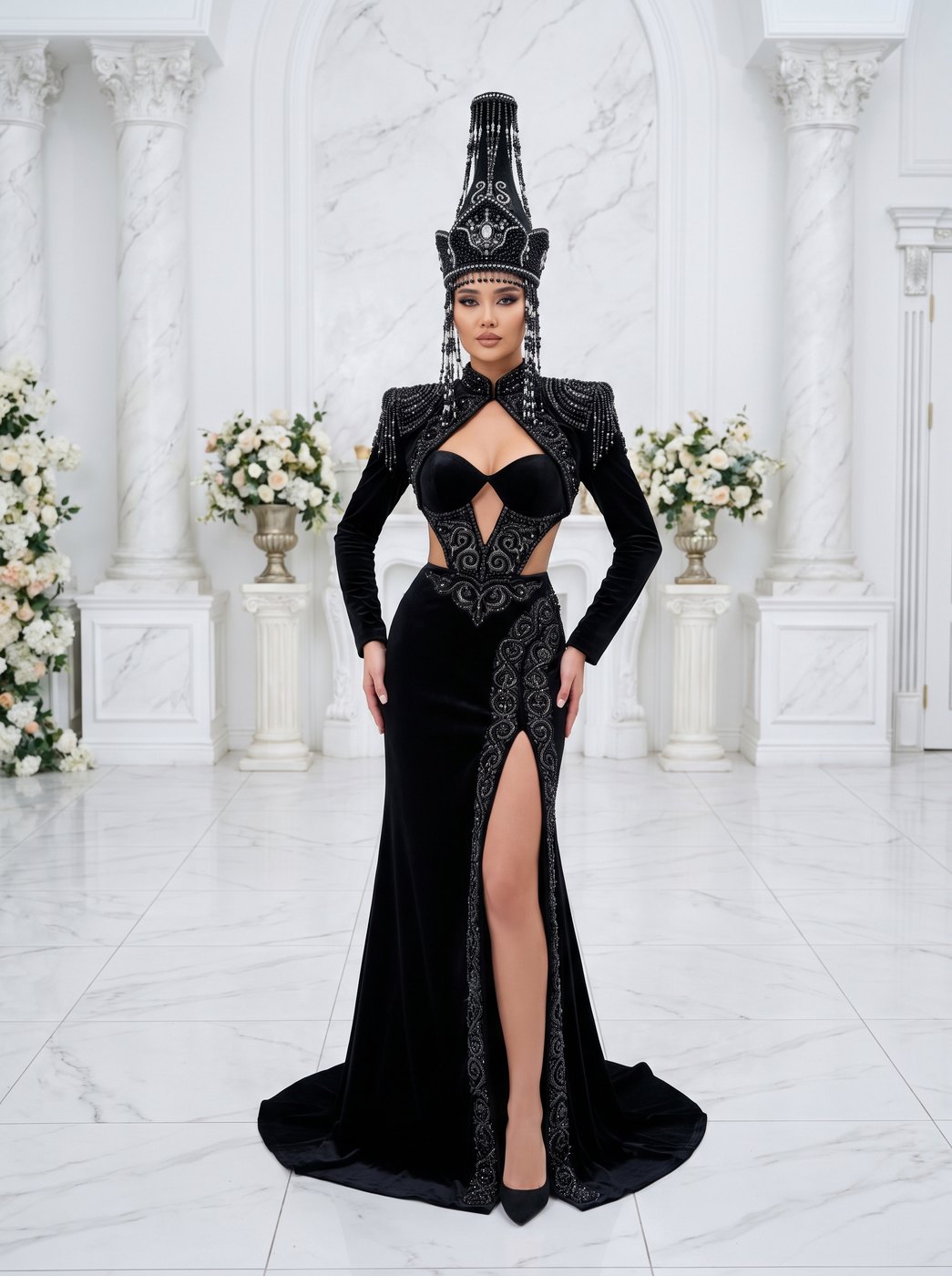 Jais – schwarzes Hochzeitskleid von frecH