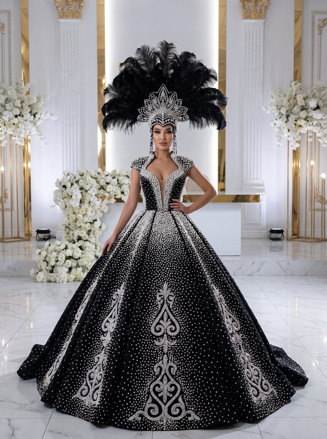 Ébène – schwarzes Hochzeitskleid von frecH