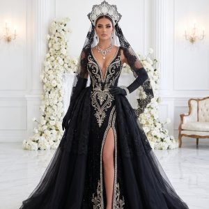 Cendre – schwarzes Hochzeitskleid von frecH
