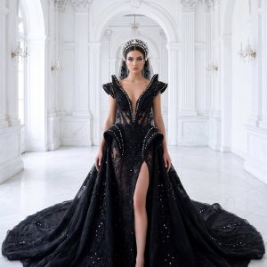 Éclat – schwarzes Hochzeitskleid von frecH