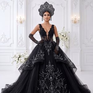 Galaxie – schwarzes Hochzeitskleid von frecH