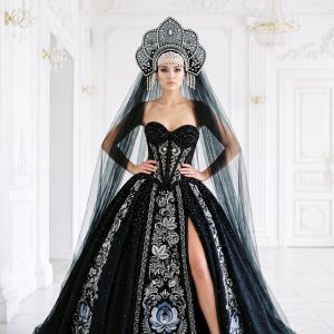 Nébuleuse – schwarzes Hochzeitskleid von frecH